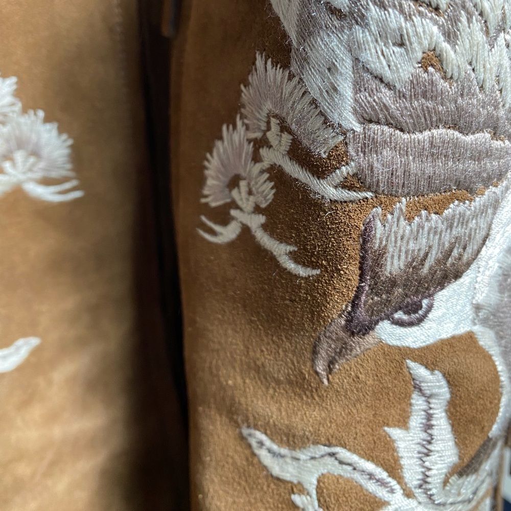 Ralph Lauren Fall 2015 Runway Collection Morel Suede Embroidered Fringe Boot - Picture 4 of 17